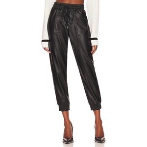 BCBG Black Leather Jogger